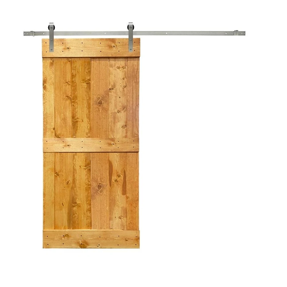 Stained Wooden Sliding Barn Door with Hardware Kit (Ocean Blue - 36 x 84) G30839
