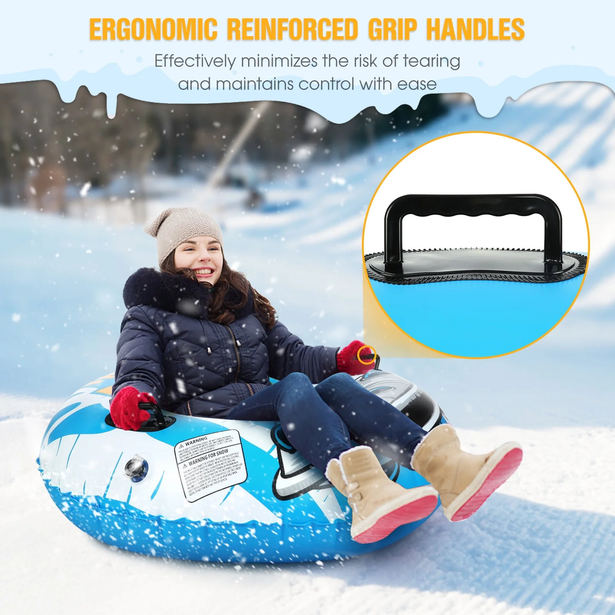 Inflatable Pvc Snow Tube Sled W9580