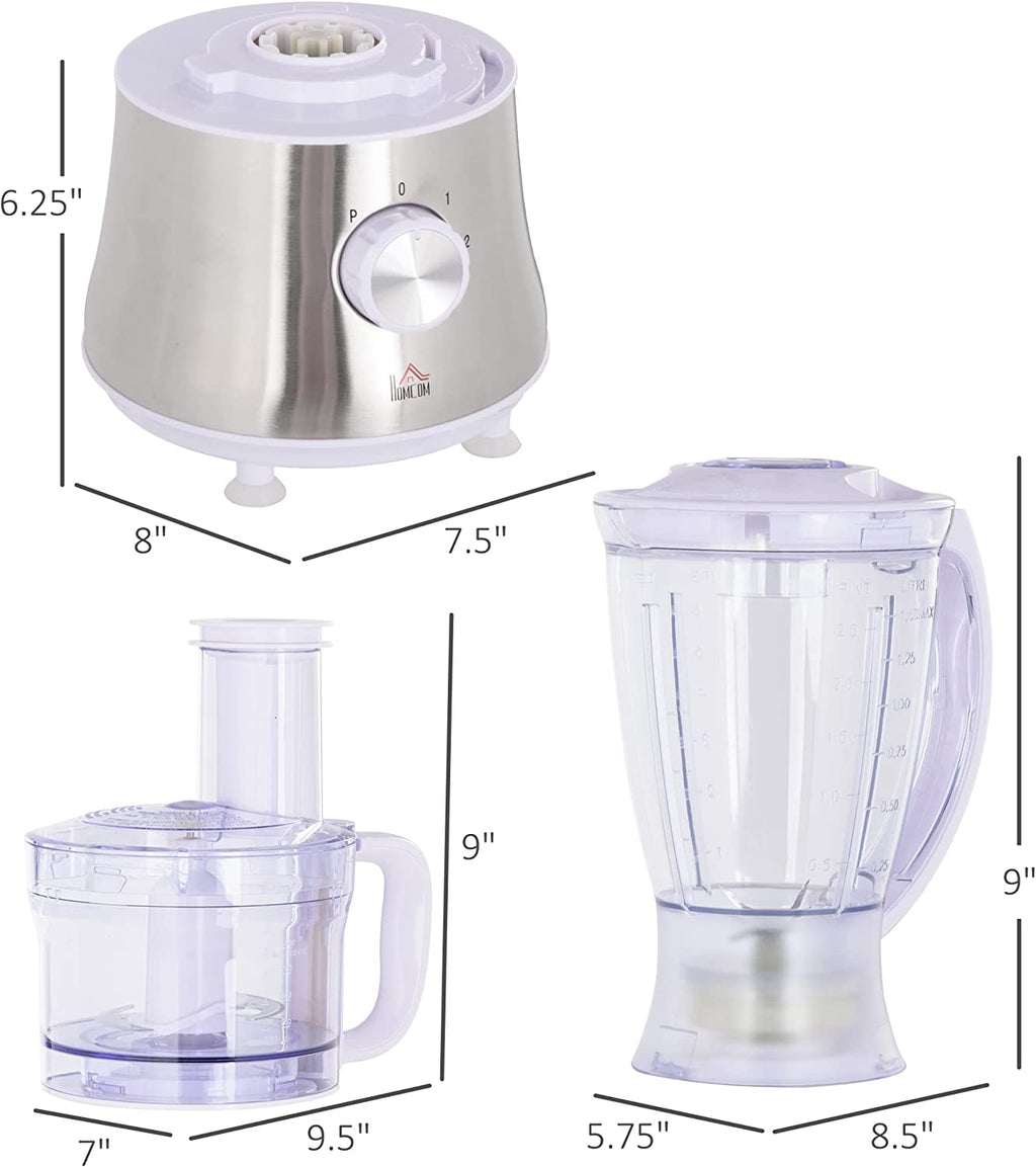 2 in 1 Blender and Food Processor, 500W 5-Cup Bowl, 1.5L Blender Jug R247024