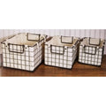 3-Piece Wire Decorative Storage Baskets with Removable Canvas Liners M920997