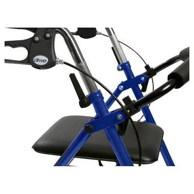 Blue Four Wheel Rollator Walker with Removable Back Support E610