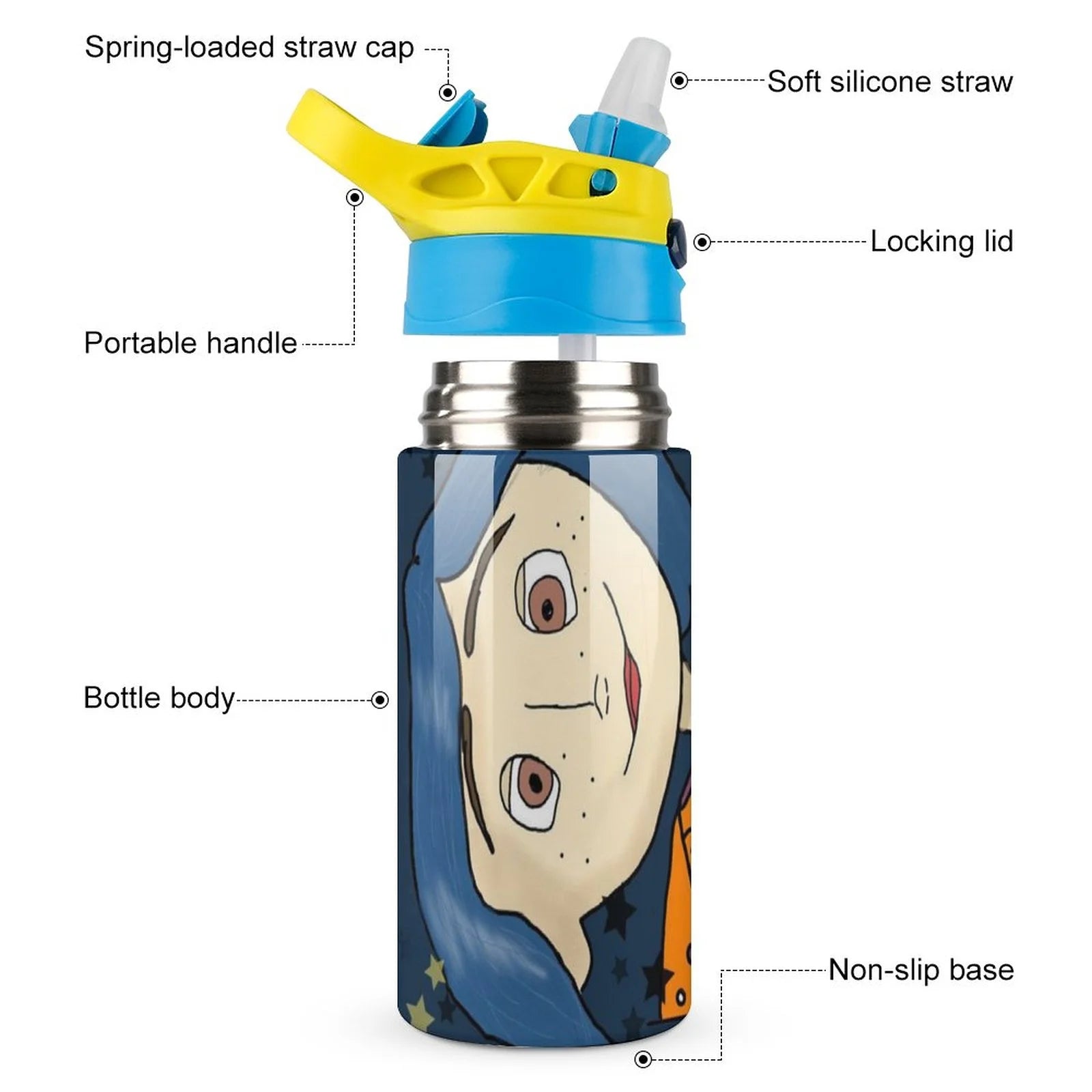 Insulated Stainless Steel Water Bottle With Straw Z765