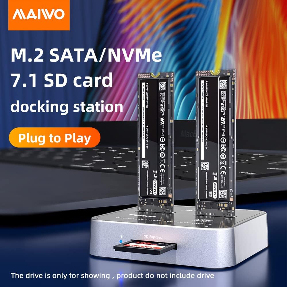 Portable Dual Bay M.2 NVME Docking Station Y949