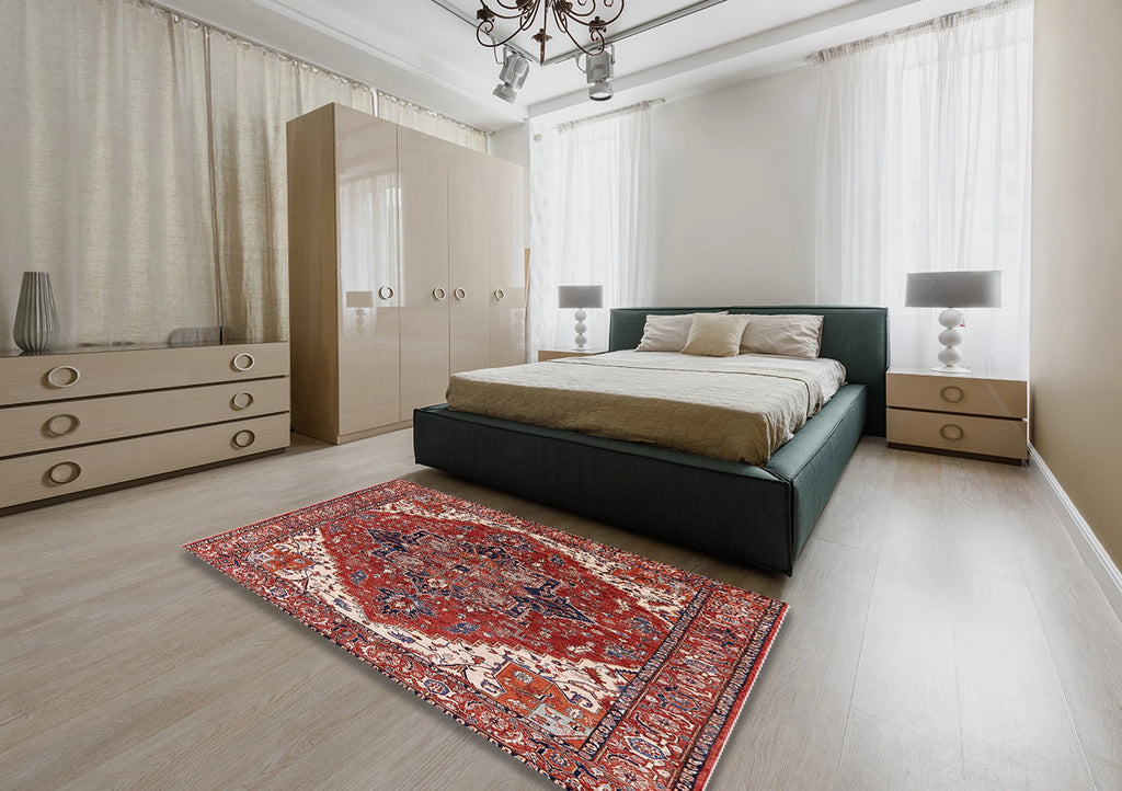 Red Persian Rectangle Area Rugs, 2' x 4' R9217