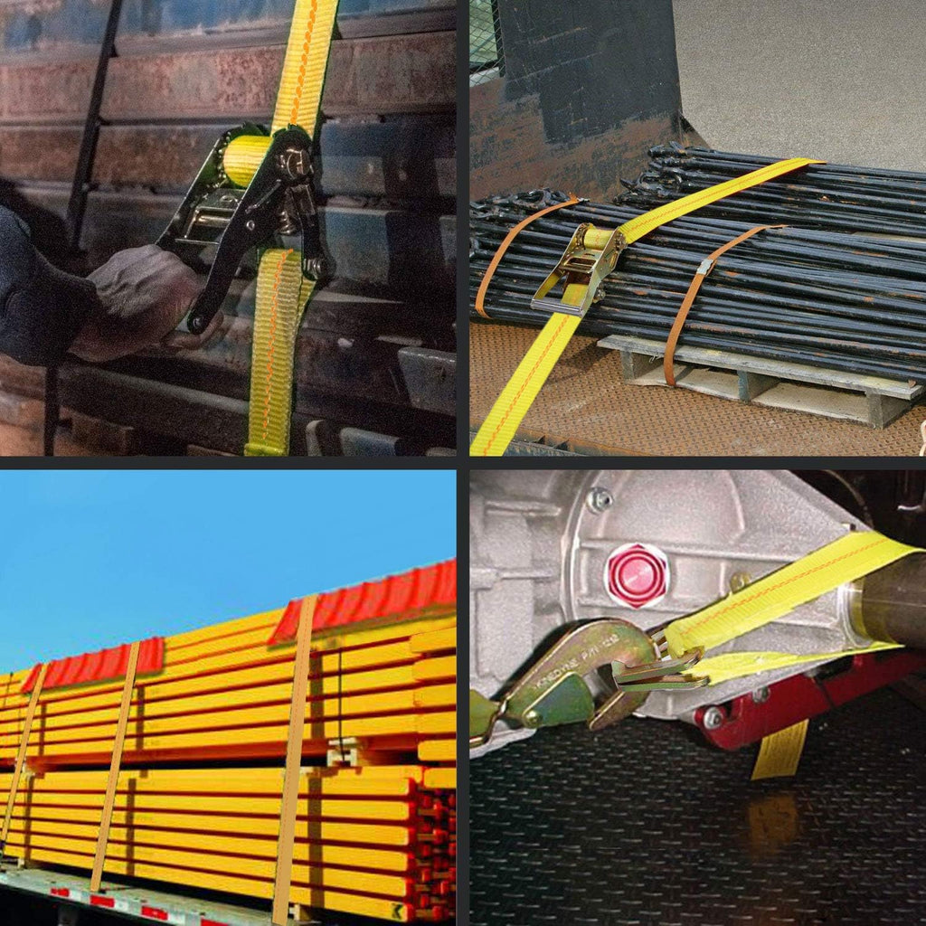 2x 96in Car Axle Tie Down System with 2 Ratchet Straps and 2+2 Axle Straps Z31854
