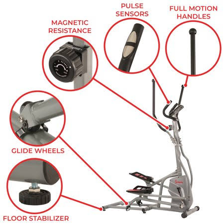 Gray Magnetic Elliptical Trainer U649043