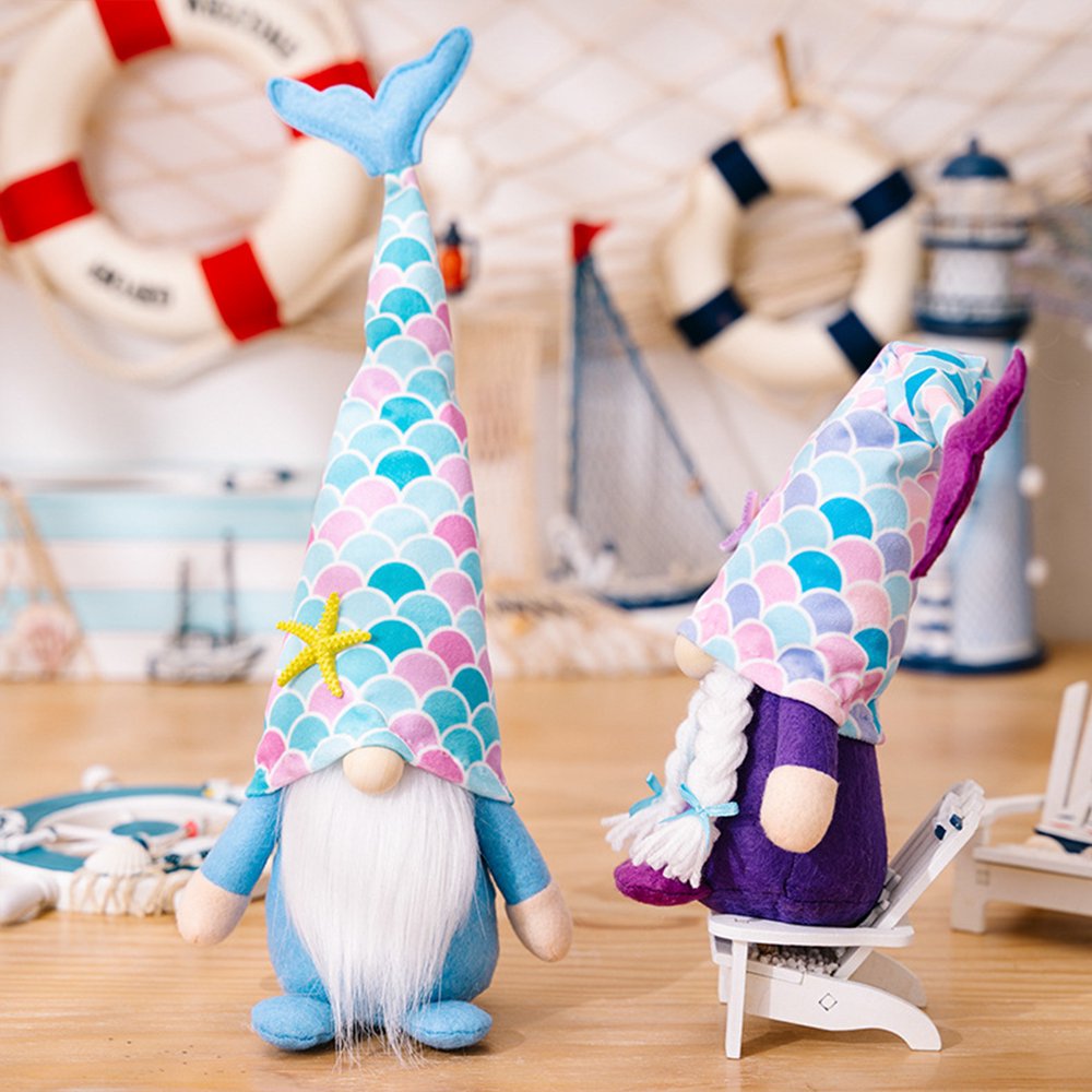 Mermaid Tail Gnome Doll Plush Handmade Christmas Decoration Z6525