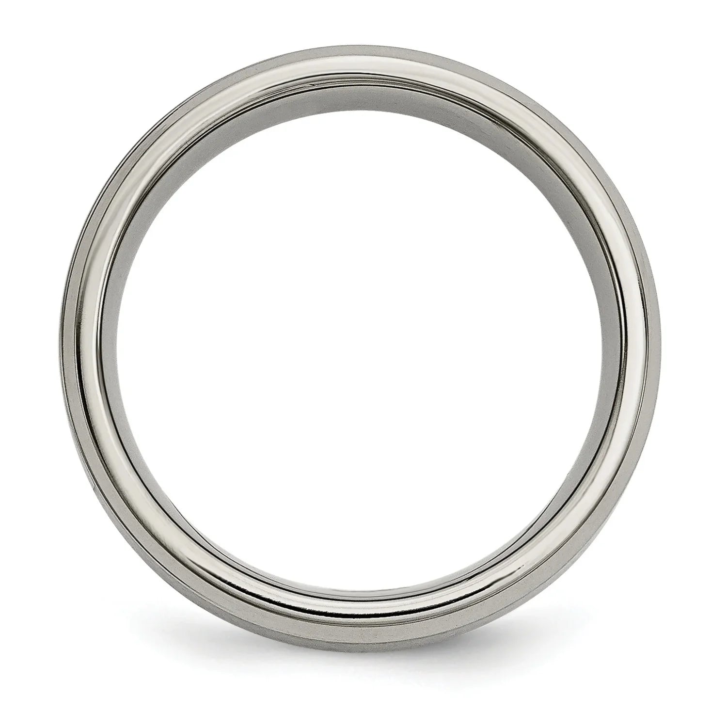 Titanium Satin & Polished with Diamonds 7mm Band E77178