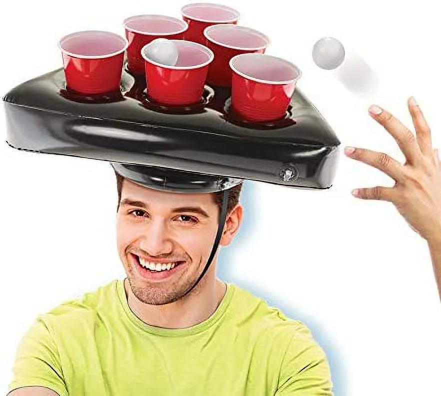 Inflatable Pong Hat Game Set with 16oz Red Cups and Pong Balls U979529