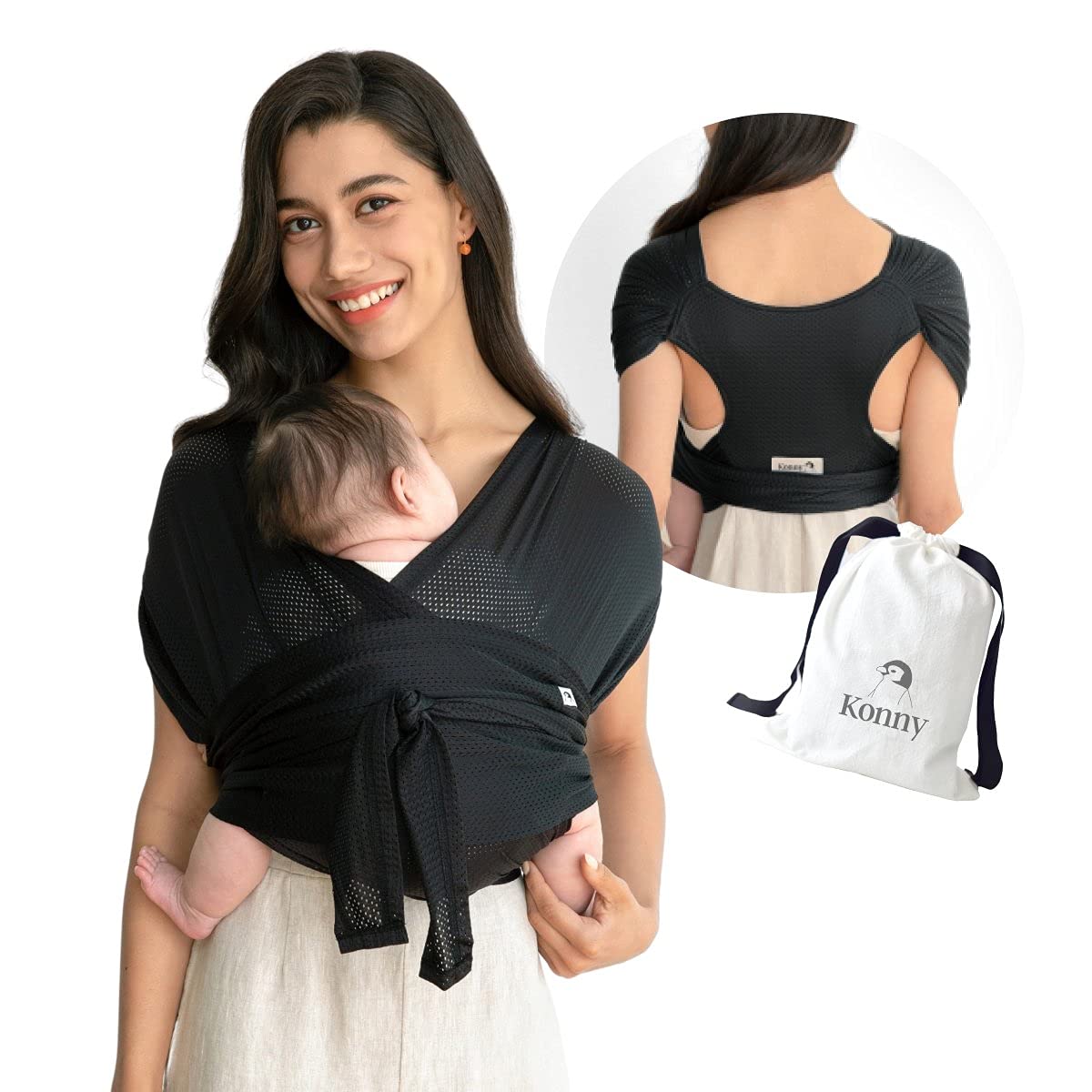 Baby Wrap Carrier, Breathable Infant Sling, Mint, 2XS, Pack of 2 F4305