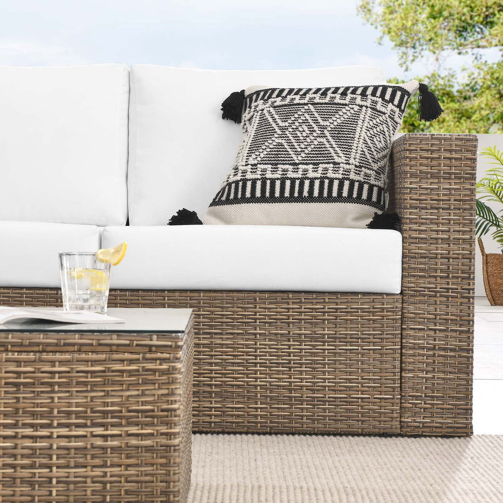 2-Piece Outdoor Patio Furniture Set in Cappuccino White O613