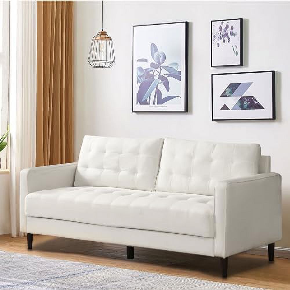 Grey 3 Seater Couch with Tufted Seat and Back Cushion A49118