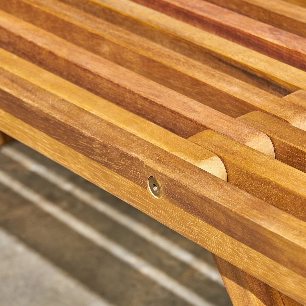 Teak Finish Acacia Wood Bench X6697