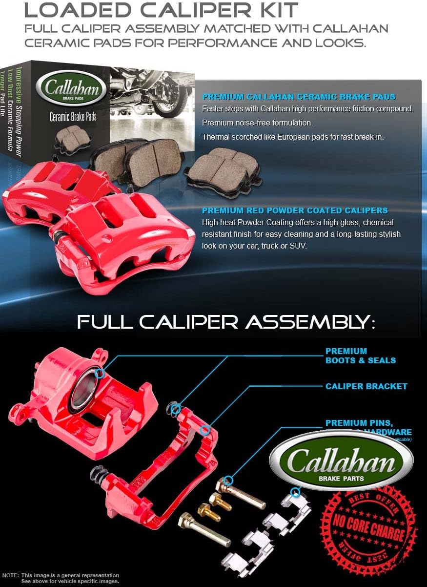 Red Powder Coated Calipers + Ceramic Brake Pads L8830