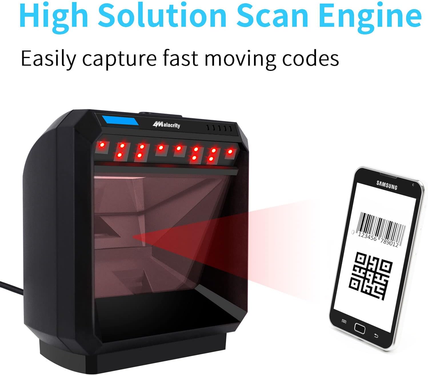 Black Omnidirectional USB Wired Barcode Scanner P83534
