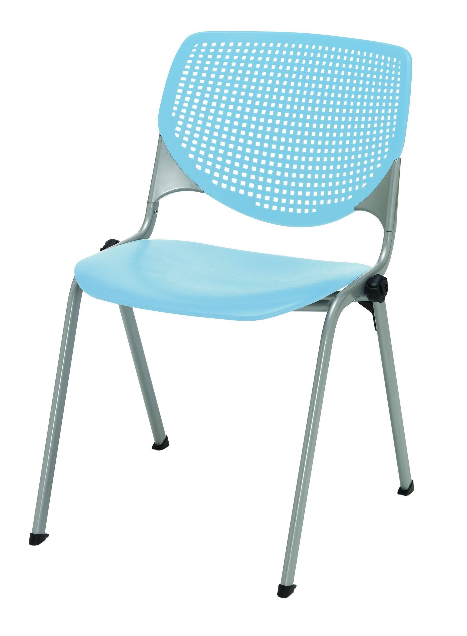 Sky Blue Poly Stack Chair with Perforated Back G5364