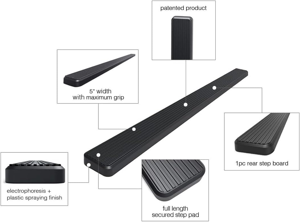 Black Powder Coated 5 inches Rear Step Bar Z8424
