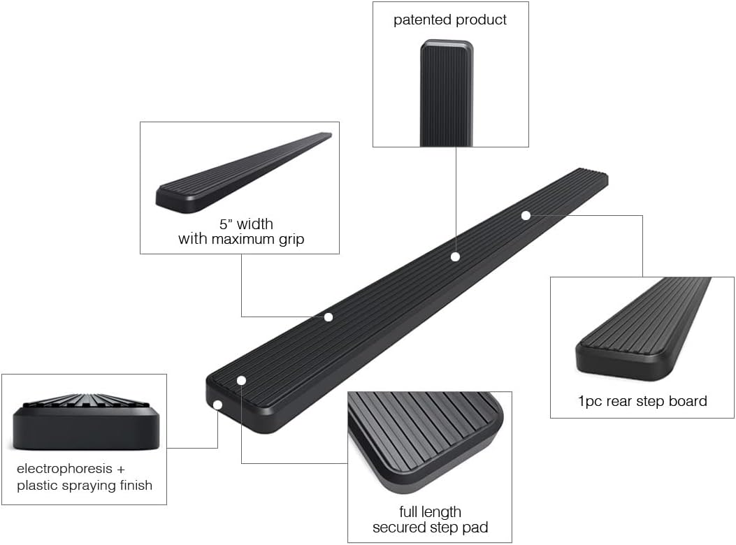 Black Powder Coated 5 inches Rear Step Bar Z8424