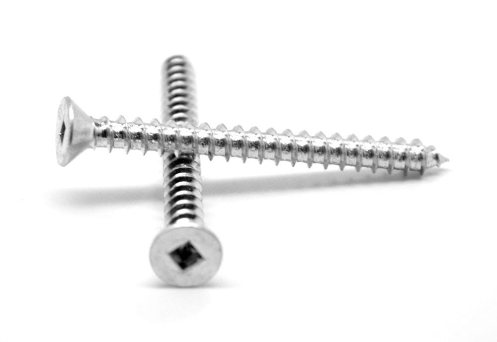 Sheet Metal Screw Square Drive Flat Head Type A Stainless Steel 18-8 Pk 1000 N961