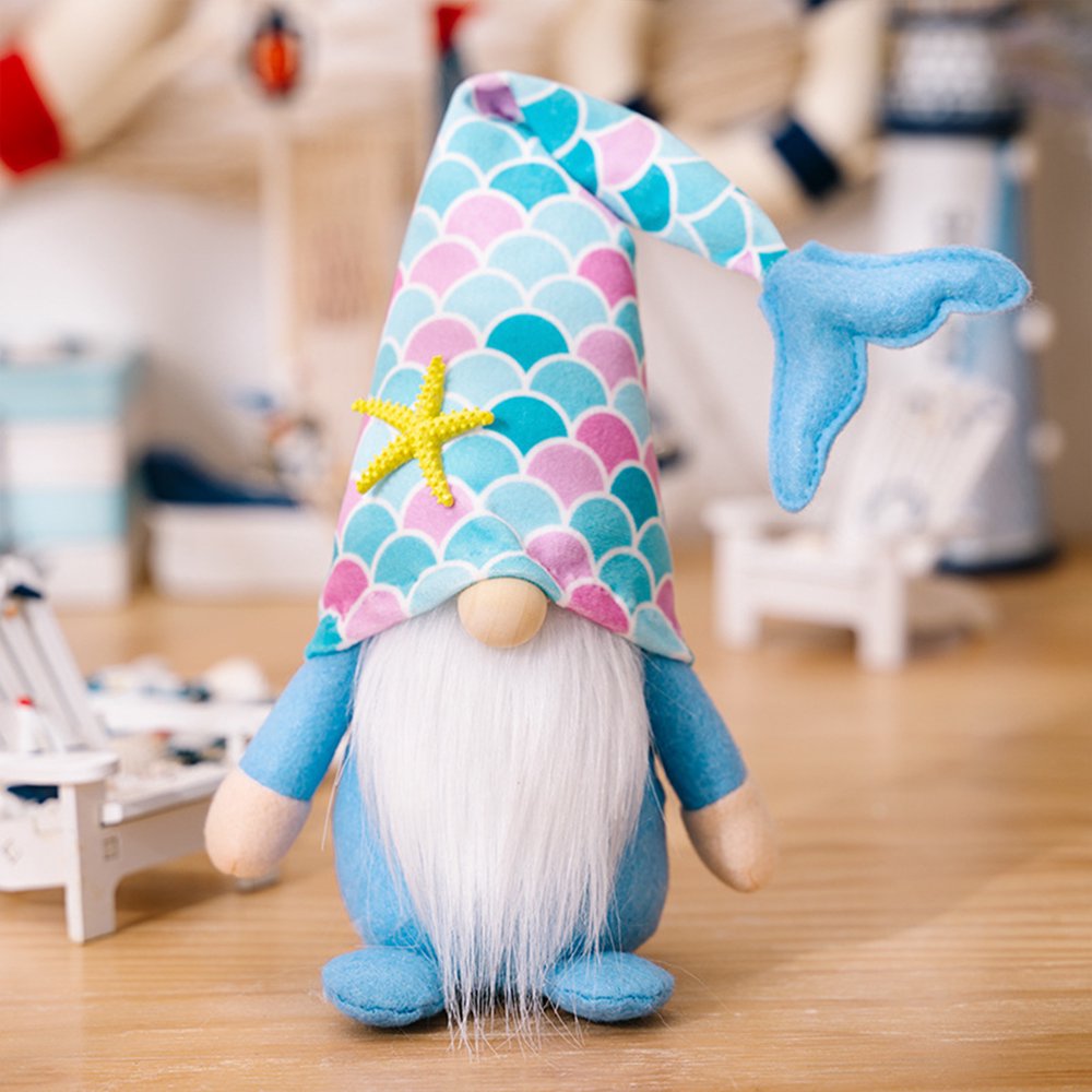 Mermaid Tail Gnome Doll Plush Handmade Christmas Decoration Z6525