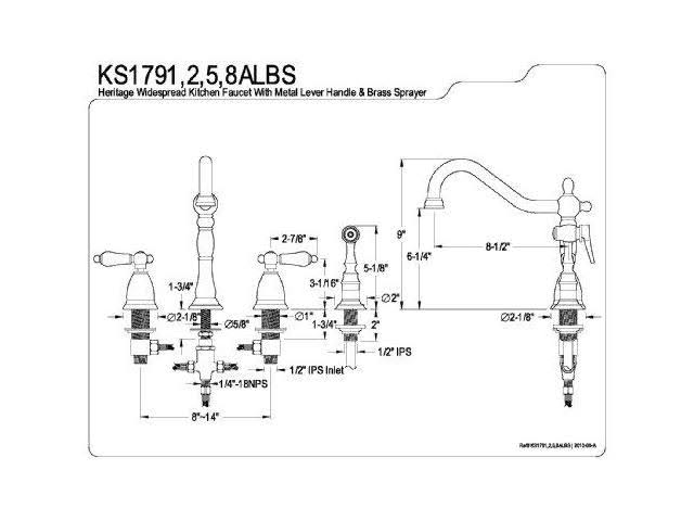 Polished Chrome Double Handle Widespread Kitchen Faucet with Brass Sprayer U863
