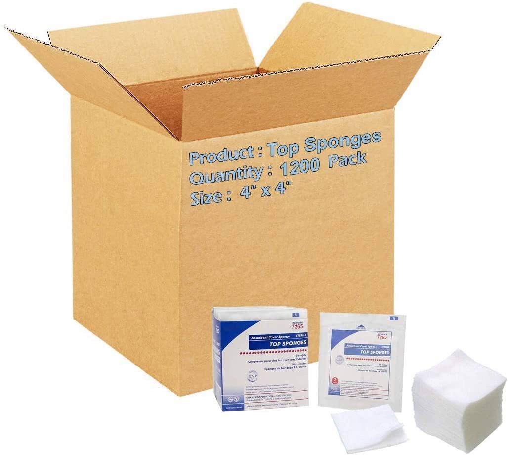 4x22 Absorbent Cover Sponges, Case of 1200, Non-Woven Cellulose I2705