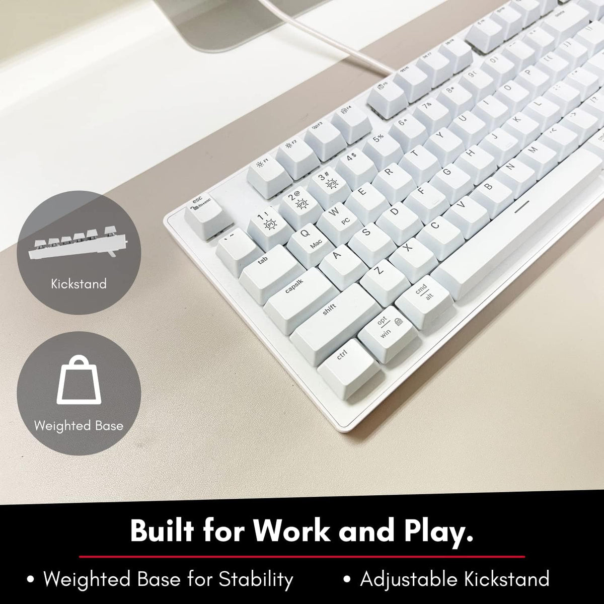 TKL USB Wired Mechanical Keyboard with Brown Switches G798836