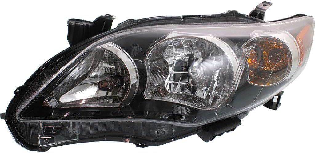 Head Light Assembly Driver Side with Bulbs Black Housing I4659