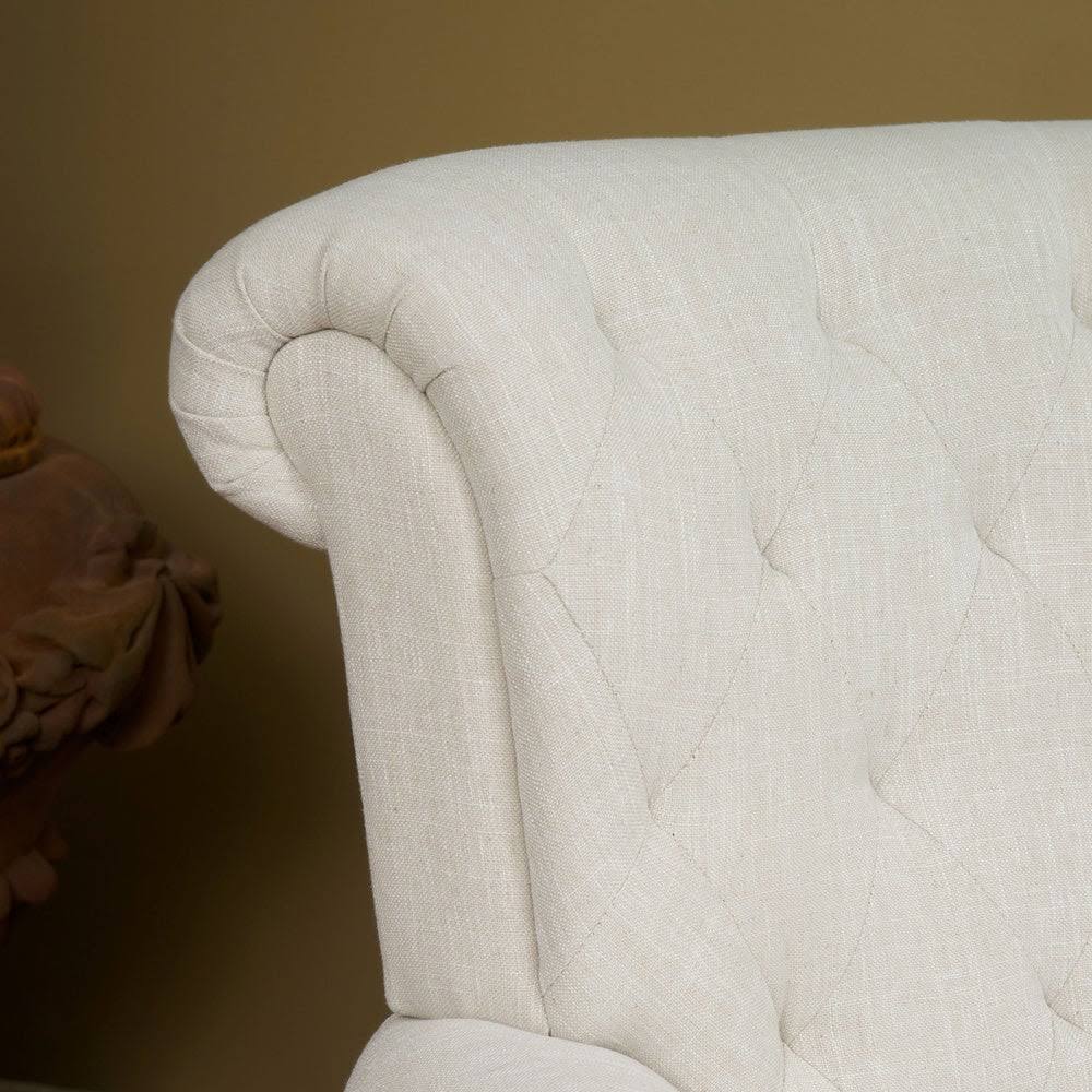 Light Beige Tufted Fabric Club Chair M257997