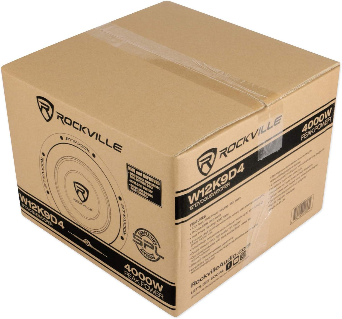 12 4000 Watt Car Audio Subwoofer with Vented Sub Box Enclosure J7736