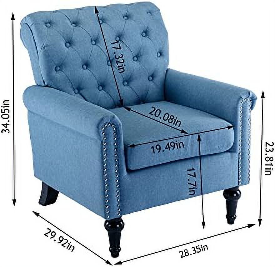 Chenille Fabric Accent Chair with Footrest D8925