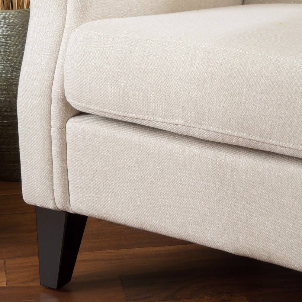 Light Beige Tufted Fabric Club Chair M257997