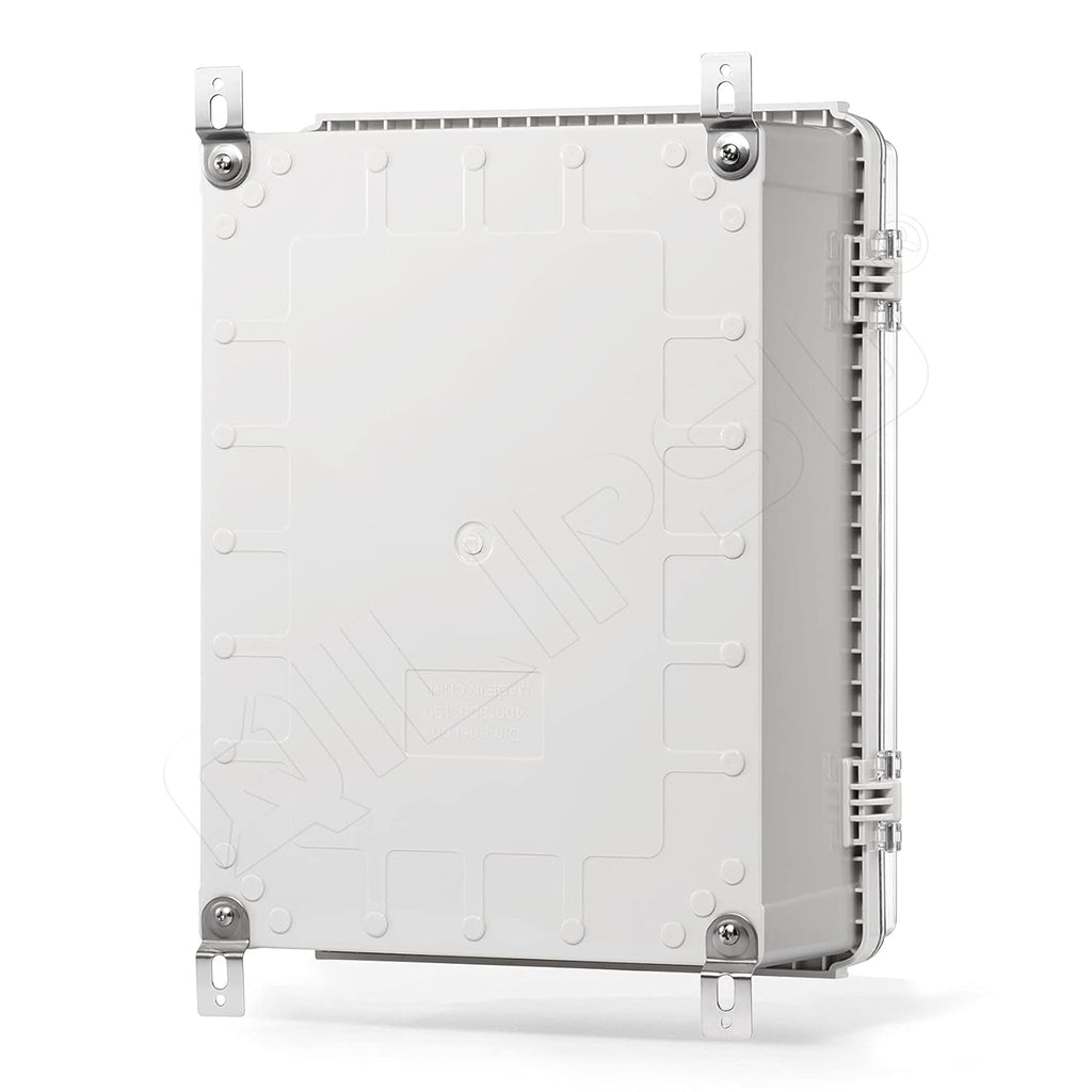 Clear Hinged Cover Junction Box with Mounting Plate, IP67 Waterproof ABS Plastic Grey R378742