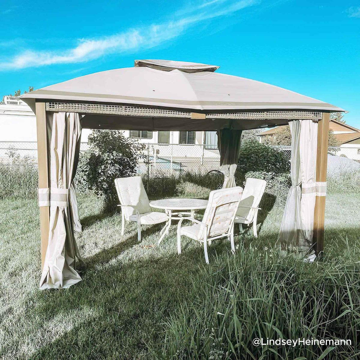 11' x 13' Gray Rectangle Soft-top Gazebo C76963