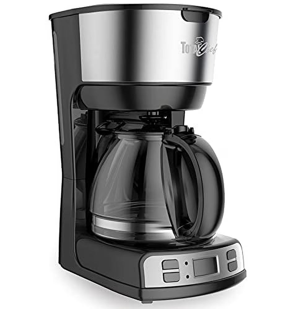 12-Cup 1.8 L Programmable Coffee Maker with Filter Black and Silver V86422