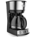 12-Cup 1.8 L Programmable Coffee Maker with Filter Black and Silver V86422