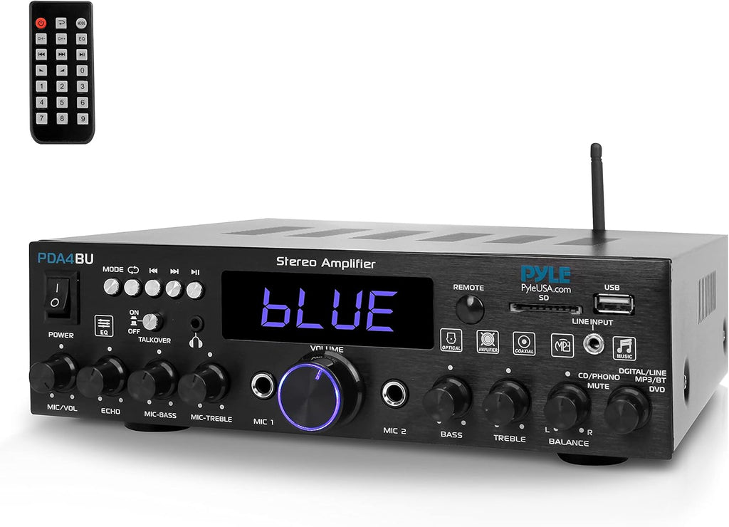 2 Pack Wireless Bluetooth Stereo Amplifier with Remote D89009