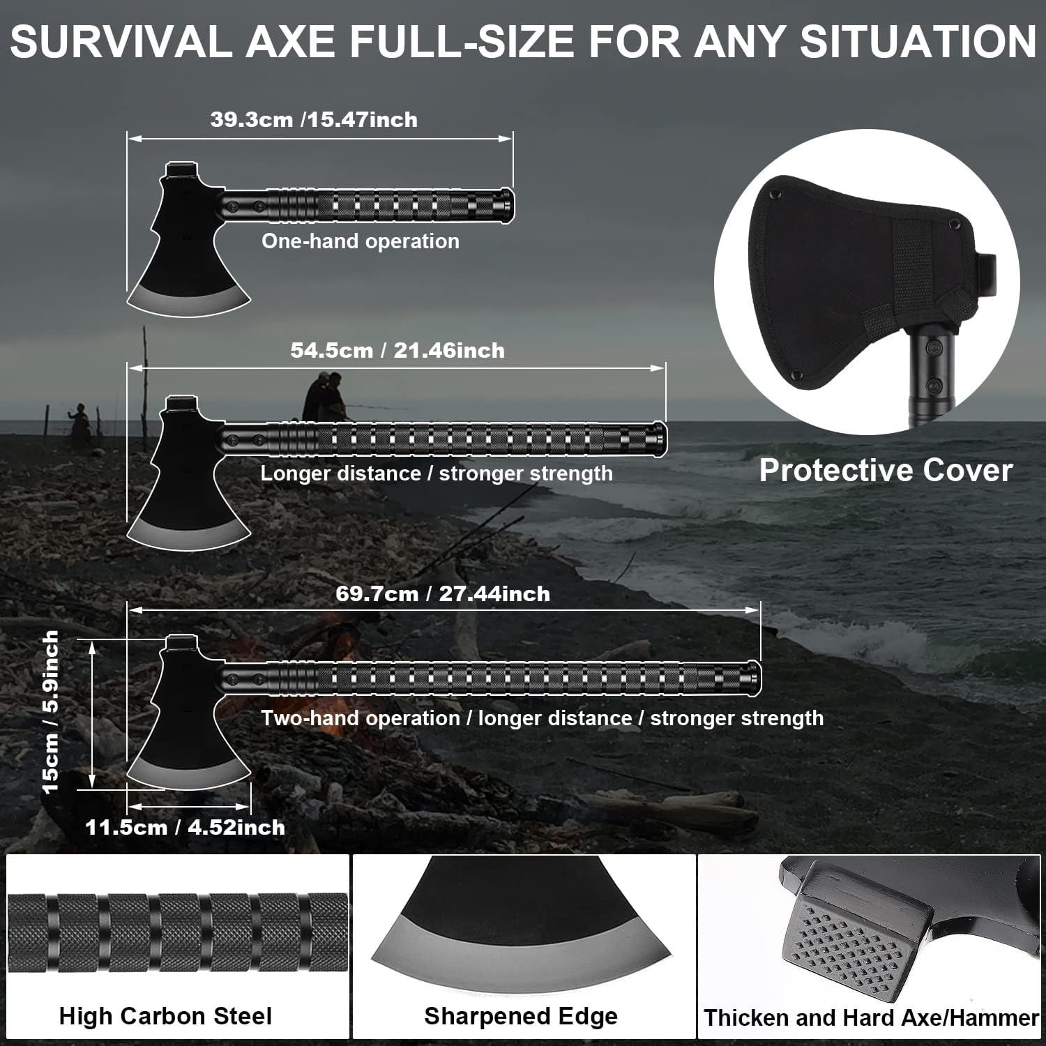 Camping Folding Shovel with High Carbon Steel Storage Pouch M769