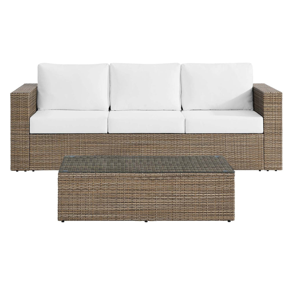 2-Piece Outdoor Patio Furniture Set in Cappuccino White O613