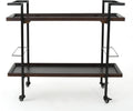 Dark Walnut Wooden Bar Cart C74823