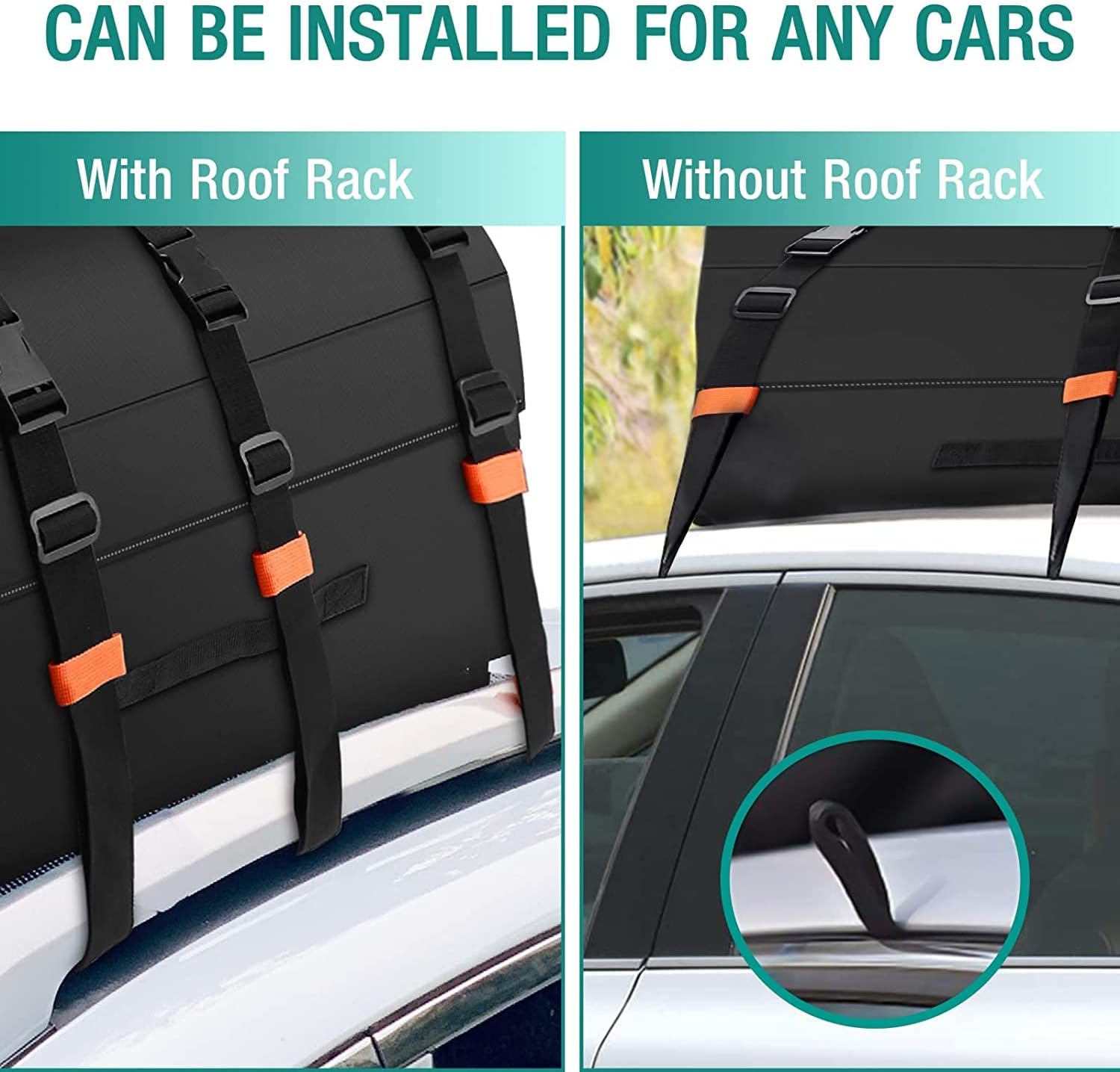 16 Cubic Ft Waterproof Nylon Roof Bag with Anti-Slip Mat Y5432