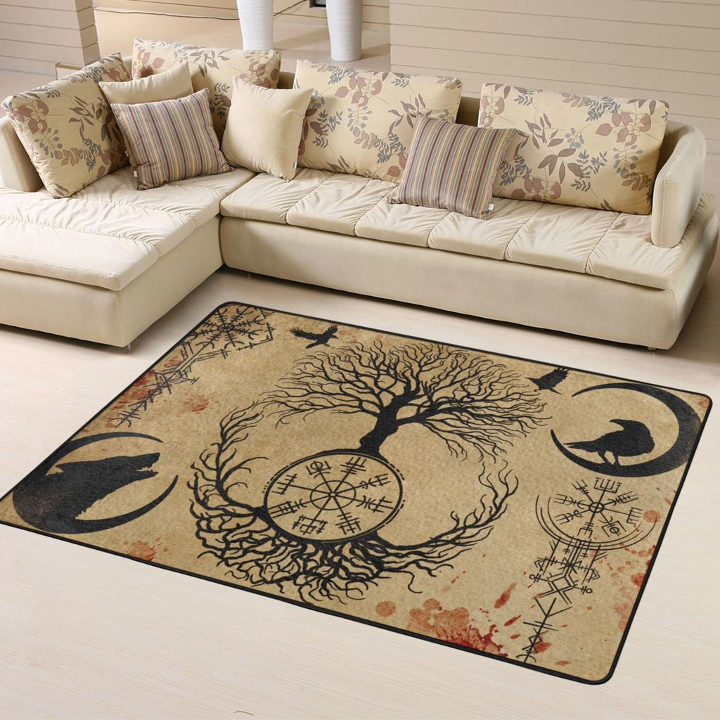 Yellow Non-Slip Machine Washable Area Rug, 63x48 inches I185172