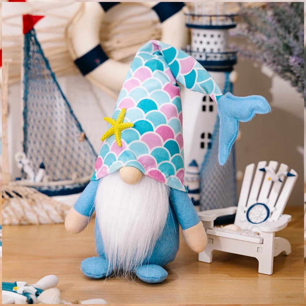 Mermaid Tail Gnome Doll Plush Handmade Christmas Decoration Z6525