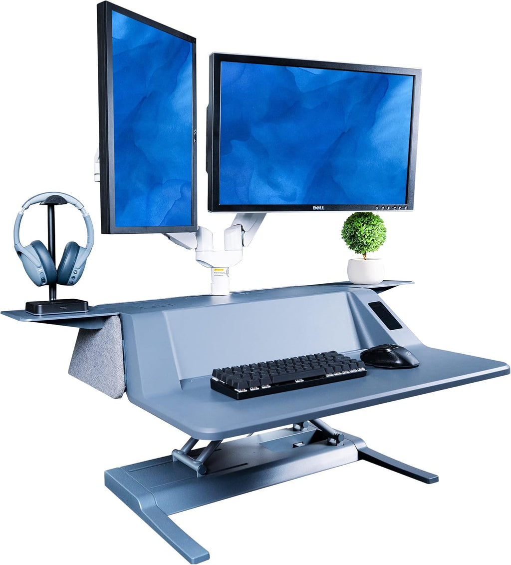 Electric Height Adjustable Desk Riser with Wireless Charging Extended Panel Board A459
