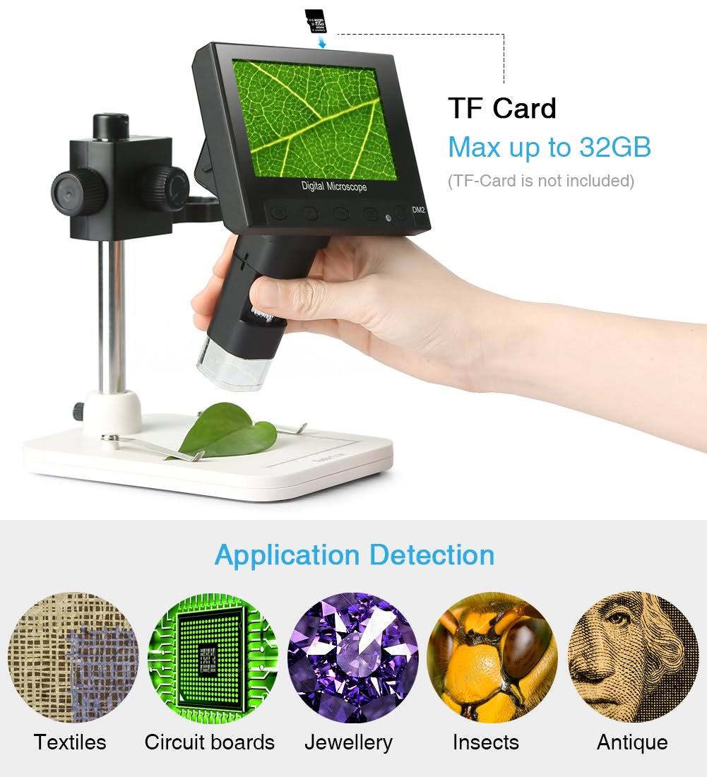 4.3 inch Full Color LCD Digital USB Microscope with 10x-600x Magnification Z789