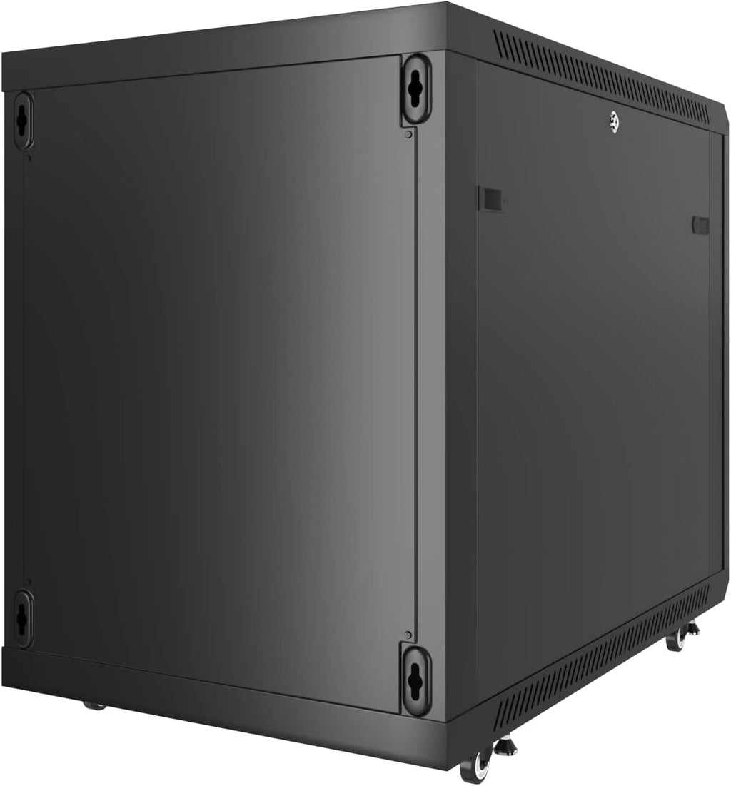 15U Server Rack Cabinet Locking Data Enclosure 35 Inch Deep Half Rack on Wheels P678085