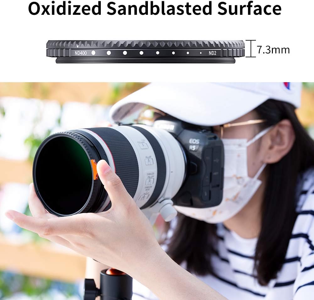 67mm Variable ND Filter ND2-ND400 with Multi-Layer Coated Optical Glass, Pack of 2 E9433