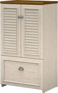 2 Door Storage Cabinet with File Drawer, Cape Cod Gray I545243