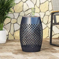 Dark Blue Metal Side Table W8298